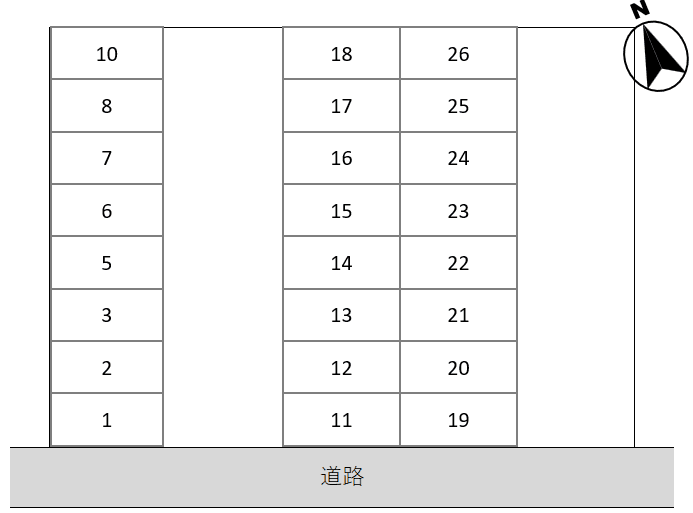 K-0120駐車場の駐車配置図
