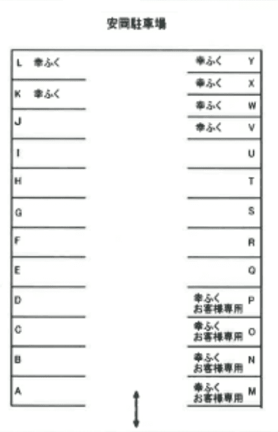 安岡駐車場の駐車配置図