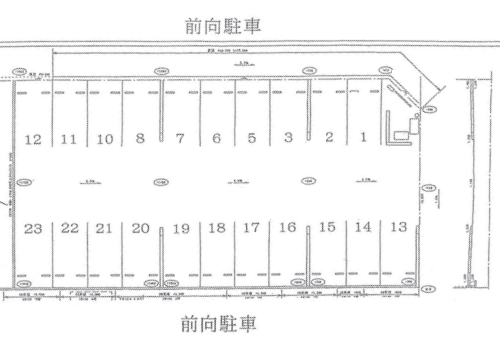 河合町１丁目月極駐車場の駐車配置図