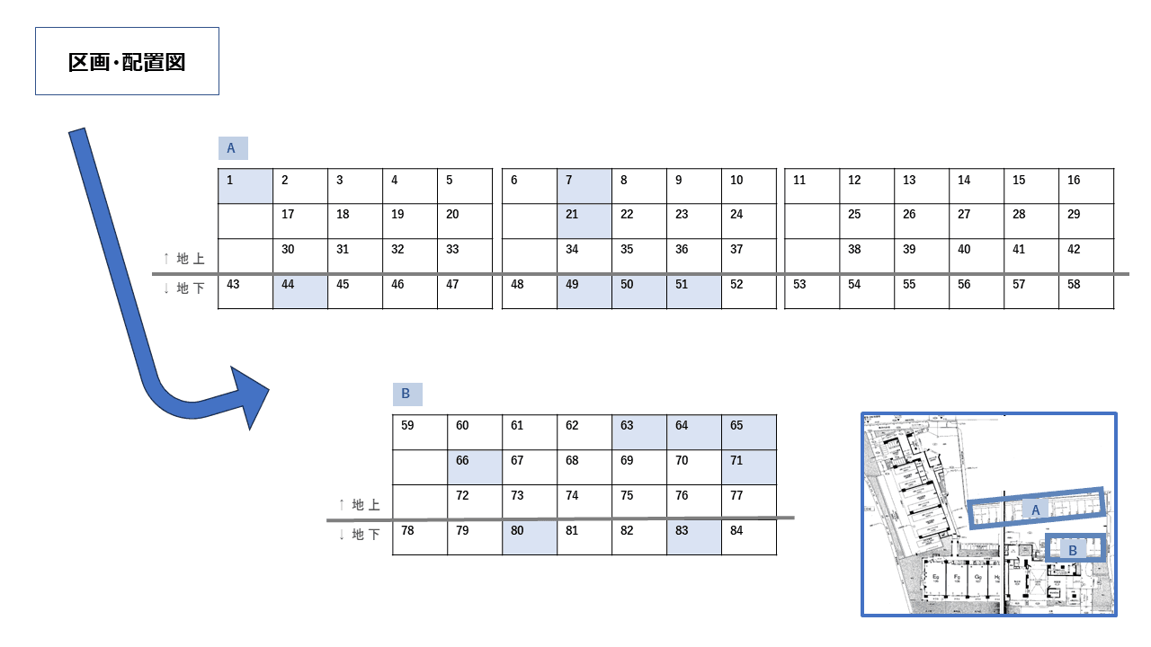 筆ヶ崎町2番駐車場の駐車配置図
