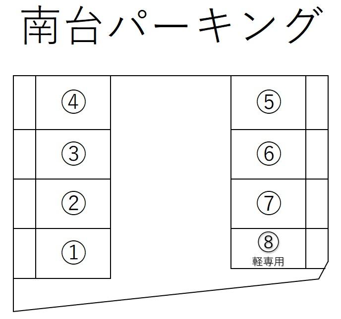南台パーキングの駐車配置図