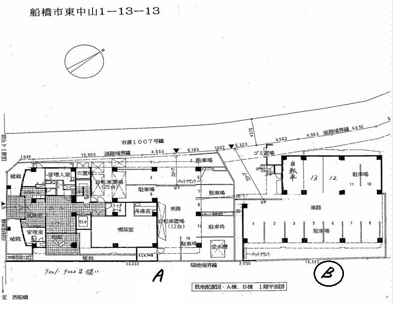 グランビスタ弐番館の駐車配置図
