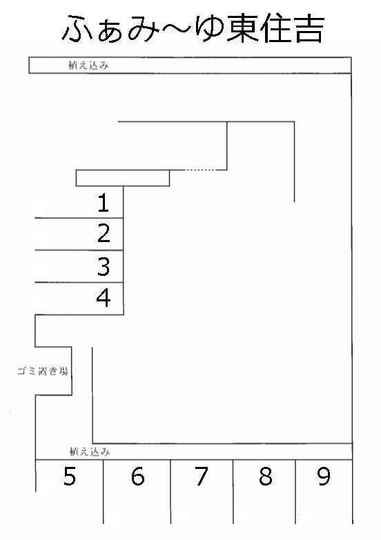 ふぁみ～ゆ東住吉駐車場の駐車配置図