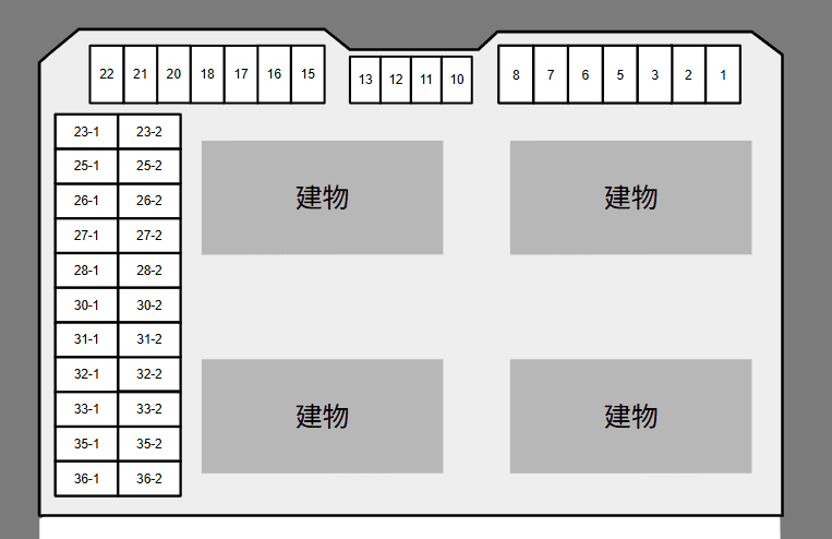 グラントス西ノ宮Ａ・Ｂ・Ｃ・Ｄ別駐車場の駐車配置図