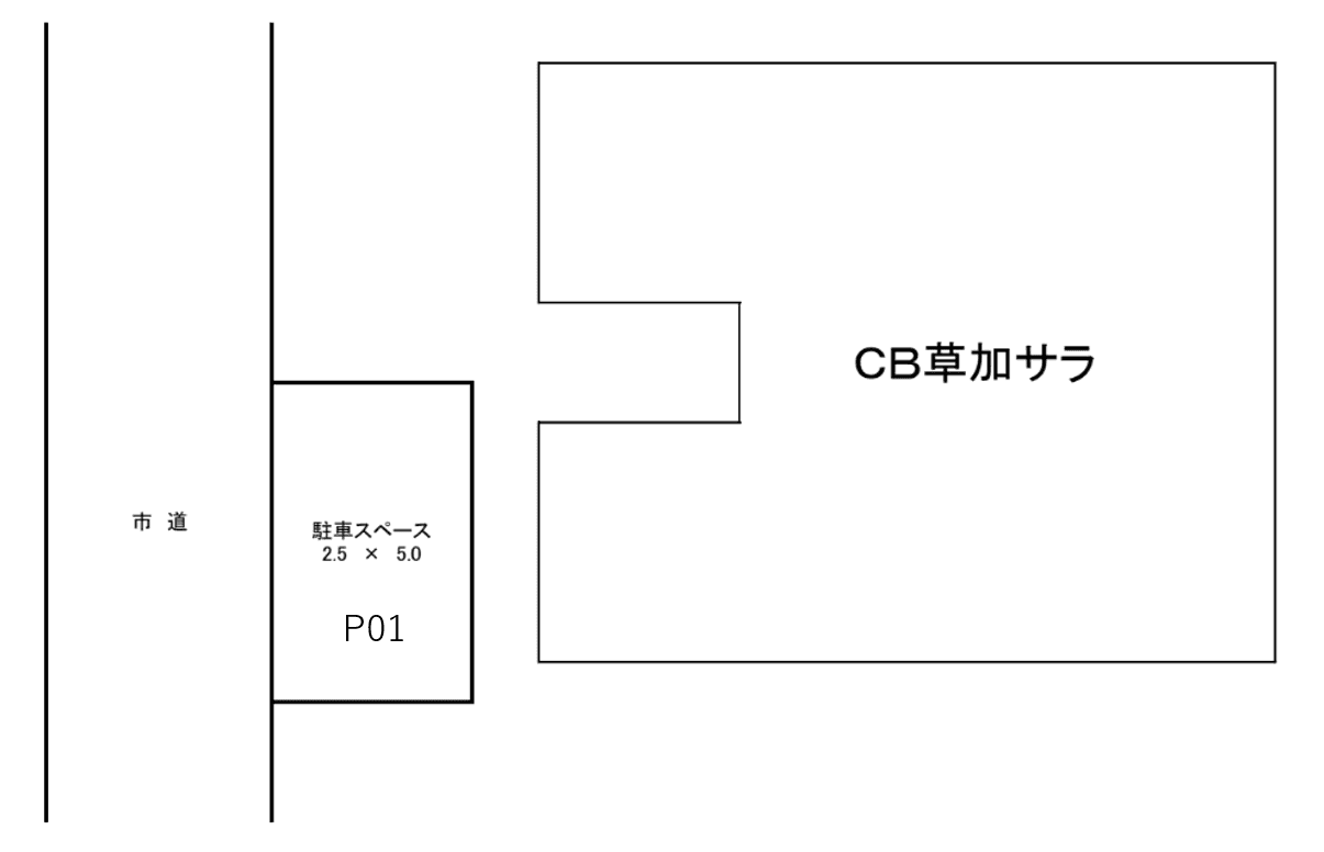 CB草加ｻﾗの駐車配置図