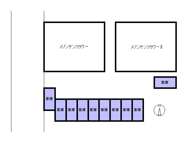 メゾンサンフラワーの駐車配置図