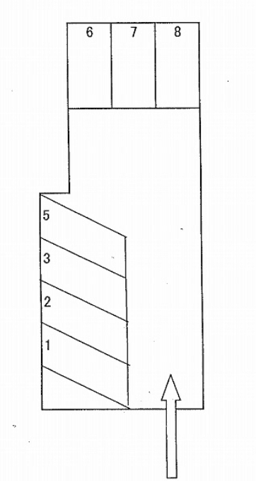 ガレージ胡蝶の駐車配置図