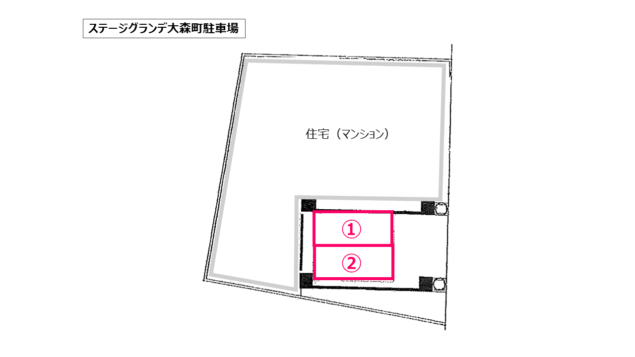 ステージグランデ大森町駐車場の駐車配置図