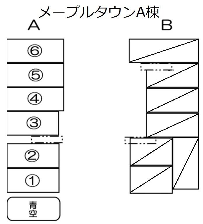 メープルタウンA棟の駐車配置図