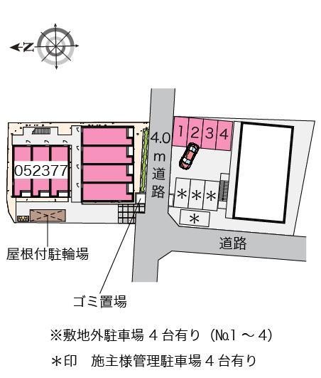 子中サイド(52377) 敷地外駐車場の駐車配置図