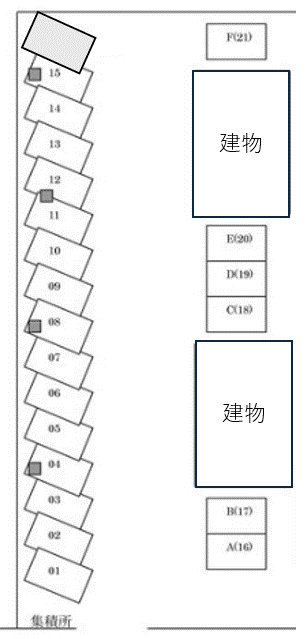 コーポワスギ２パーキングの駐車配置図