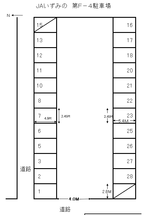 JAいずみの第F-4駐車場の駐車配置図