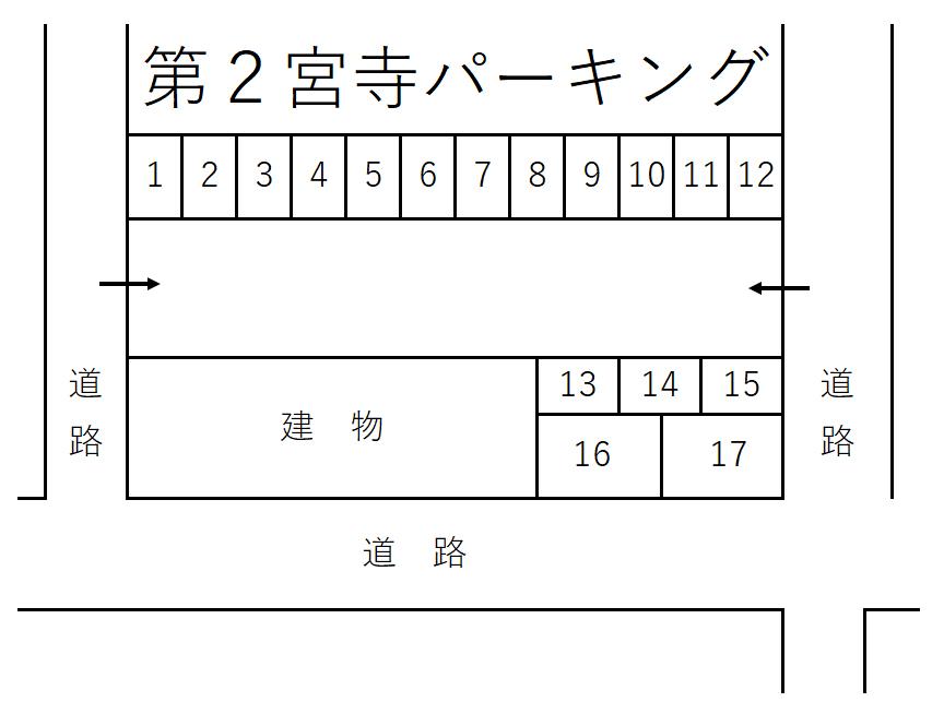 第２宮寺パーキングの駐車配置図