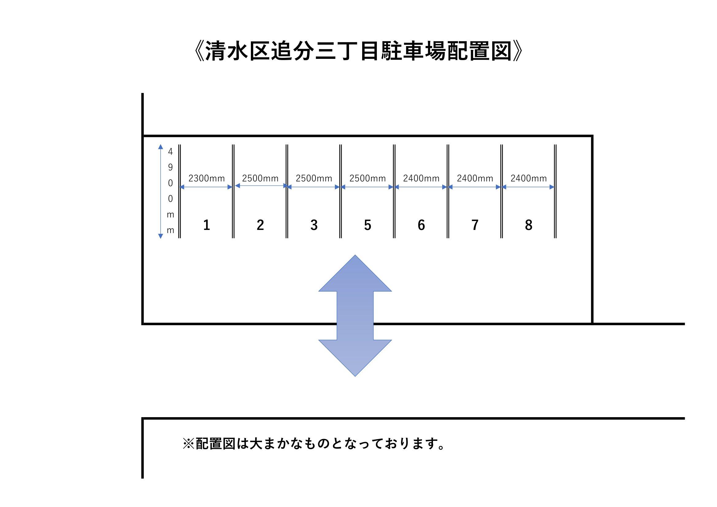 清水区追分三丁目駐車場の駐車配置図