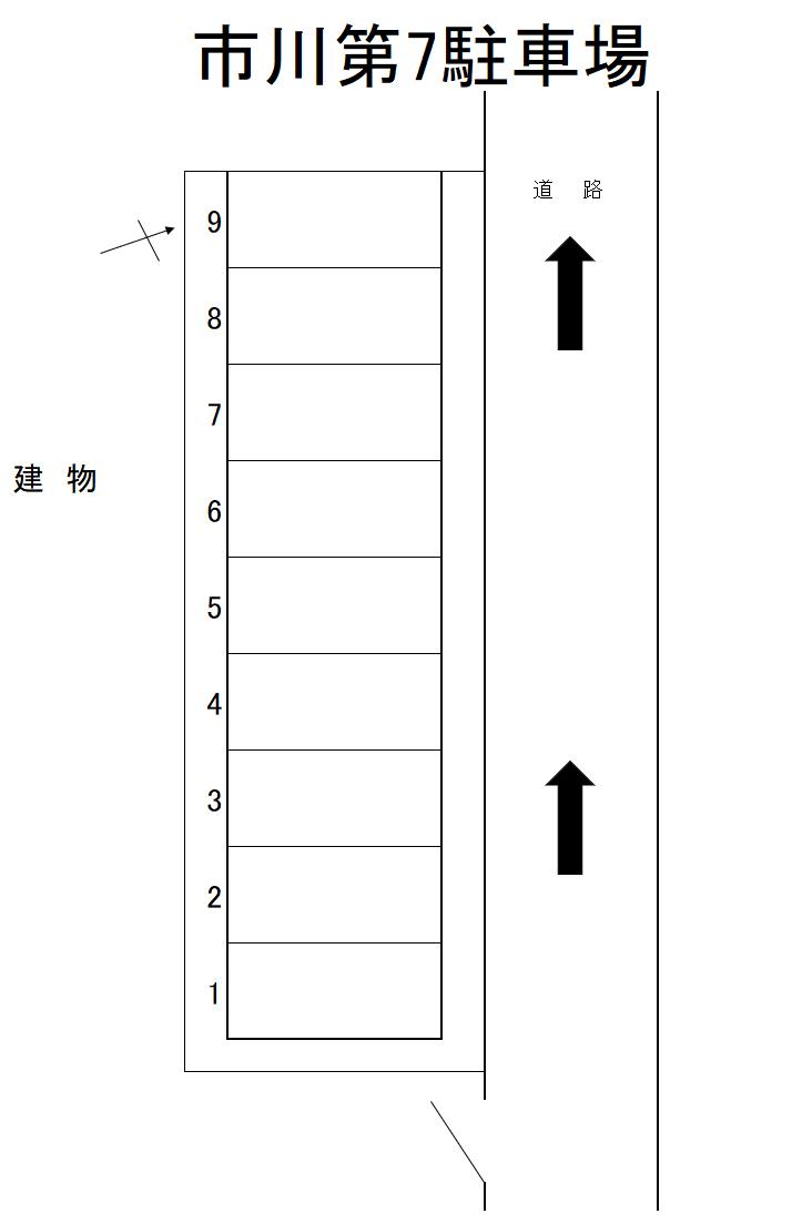 市川第7駐車場の駐車配置図
