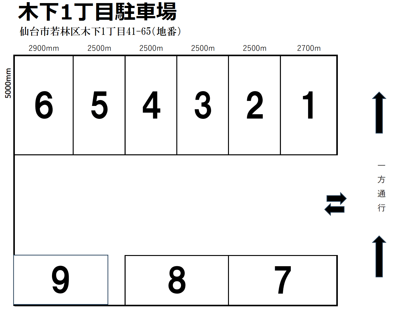 木下1丁目駐車場の駐車配置図