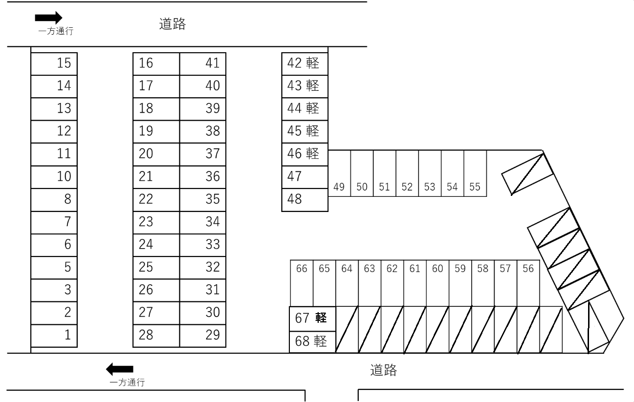 683　道下町3丁目駐車場の駐車配置図