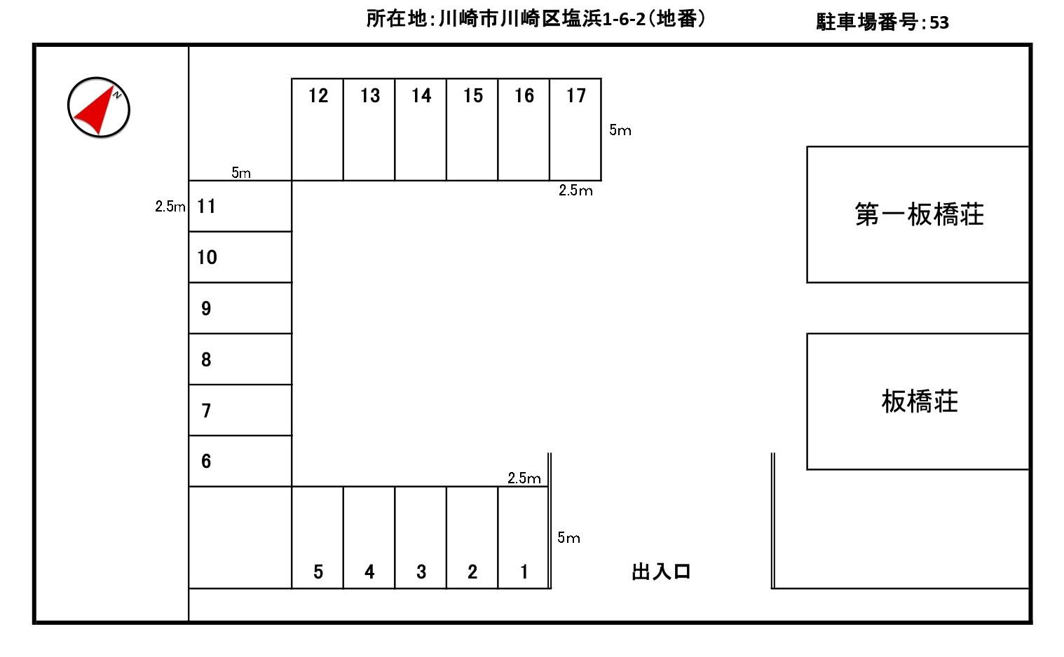 塩浜53駐車場の駐車配置図