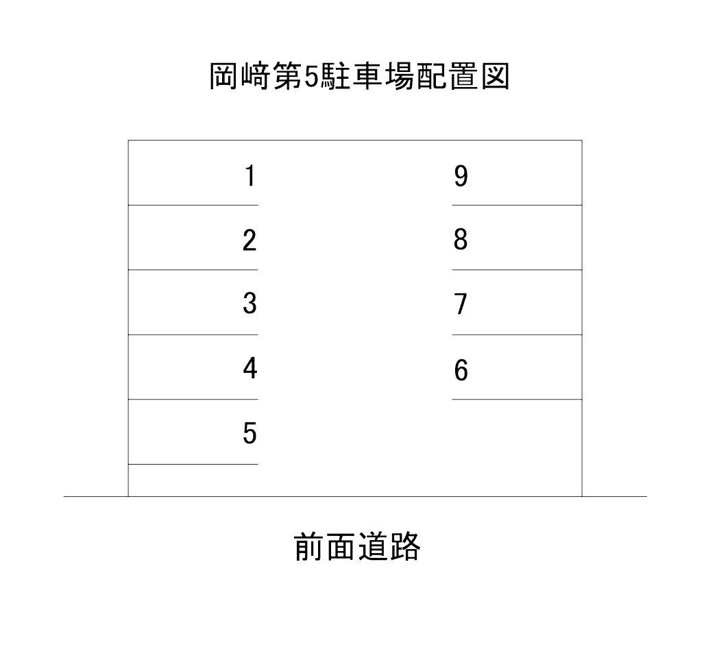 岡﨑第５駐車場の駐車配置図