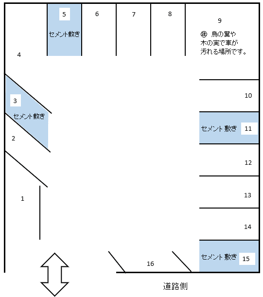 与儀Ｐの駐車配置図