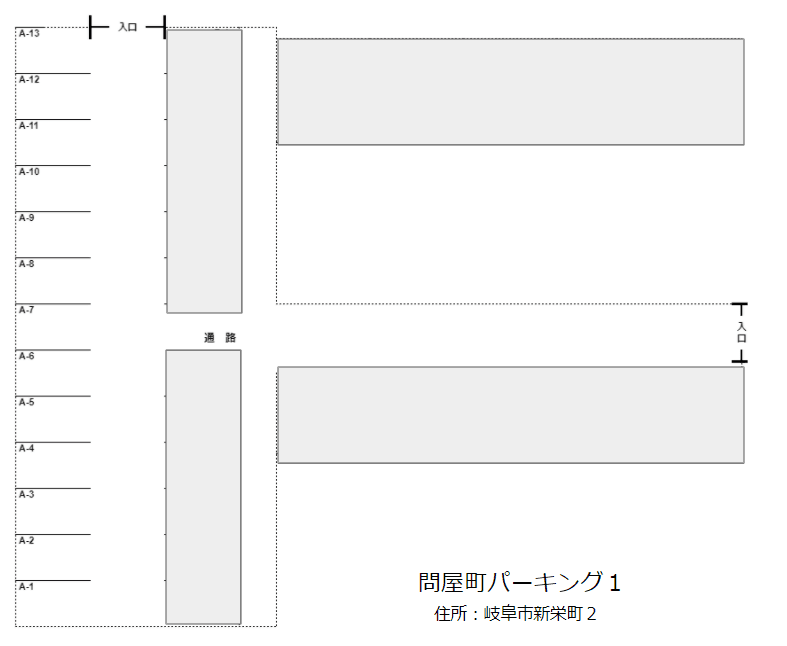 問屋町パーキング1の駐車配置図