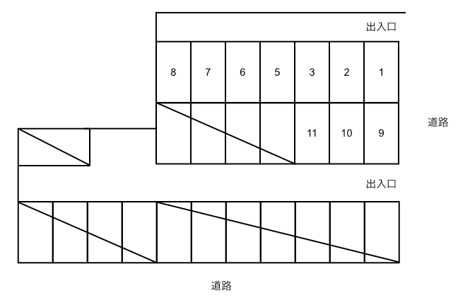 千代田関根・小笠原パーキングの駐車配置図