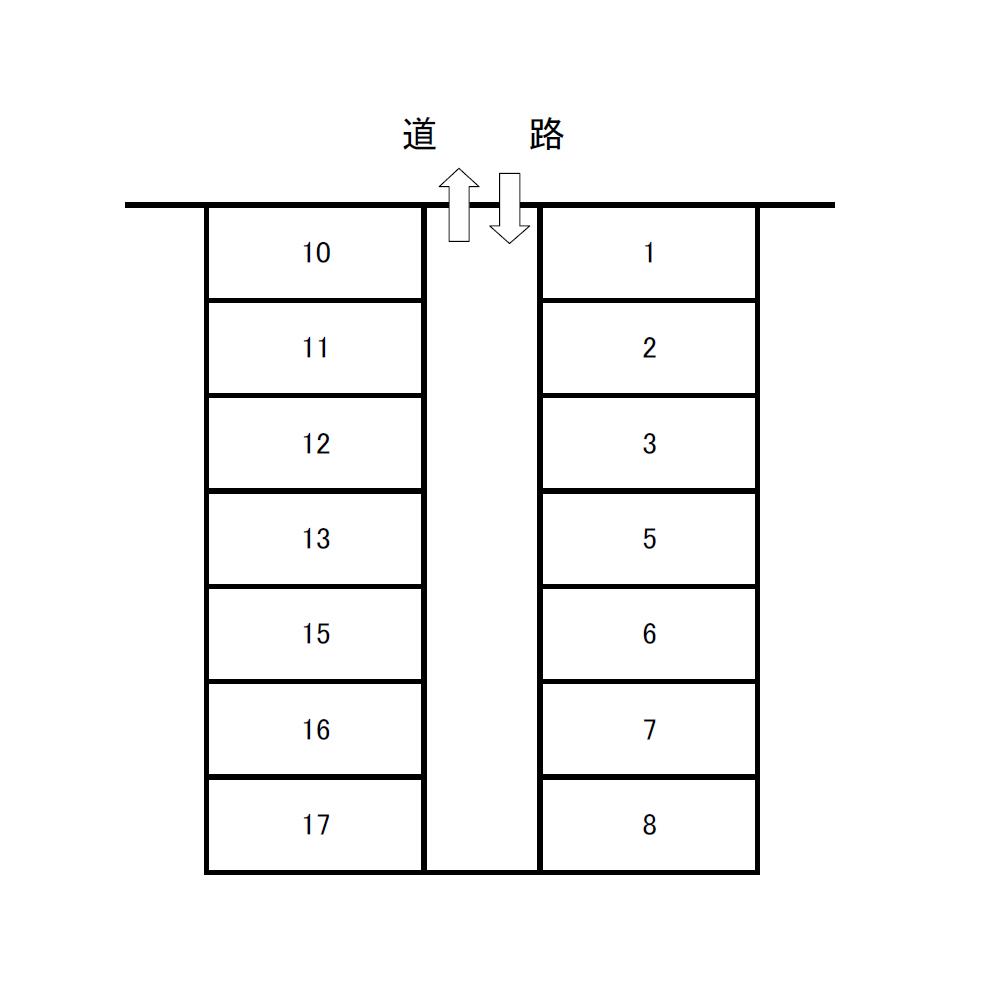 蓮如荘第二パーキングの駐車配置図