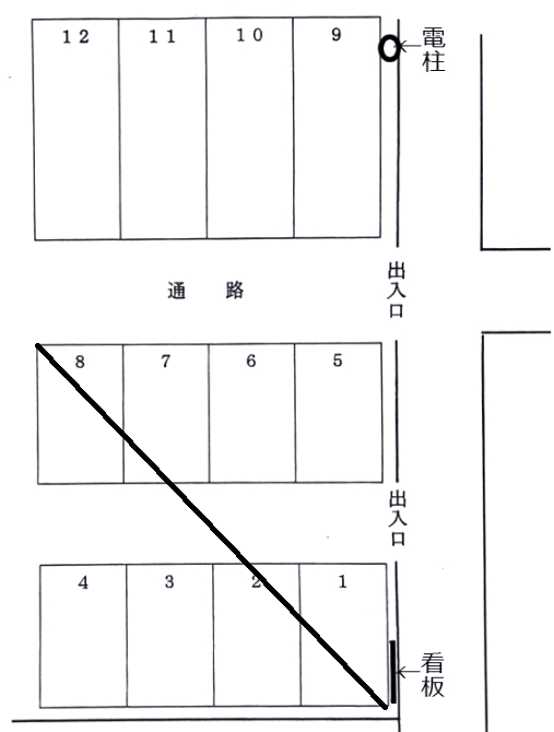 下浜田町1086-2駐車場の駐車配置図