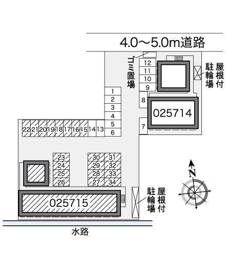福浜Ｂ(25715)の駐車配置図