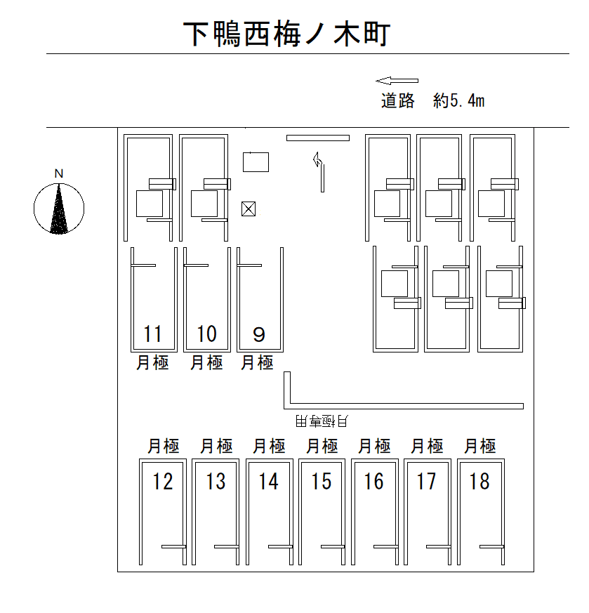 下鴨西梅ノ木町の駐車配置図