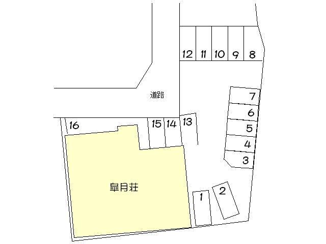 皐月荘駐車場の駐車配置図