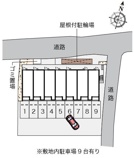 クレイノＭＩＺＵＳＨＩＭＡ(55926)の駐車配置図