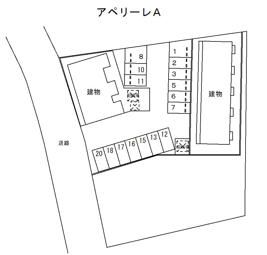 アペリーレＡの駐車配置図
