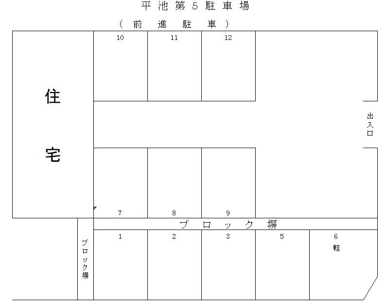 平池第５駐車場の駐車配置図