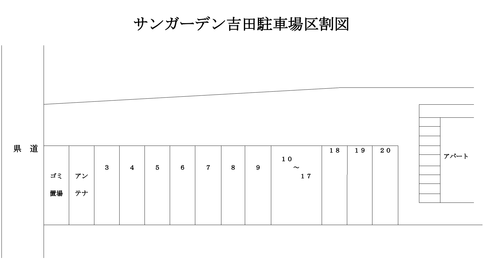 サンガーデン吉田駐車場の駐車配置図
