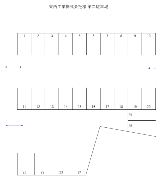 東西工業㈱第二貸駐車場の駐車配置図