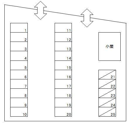 久松駐車場（東崎4372-1）の駐車配置図