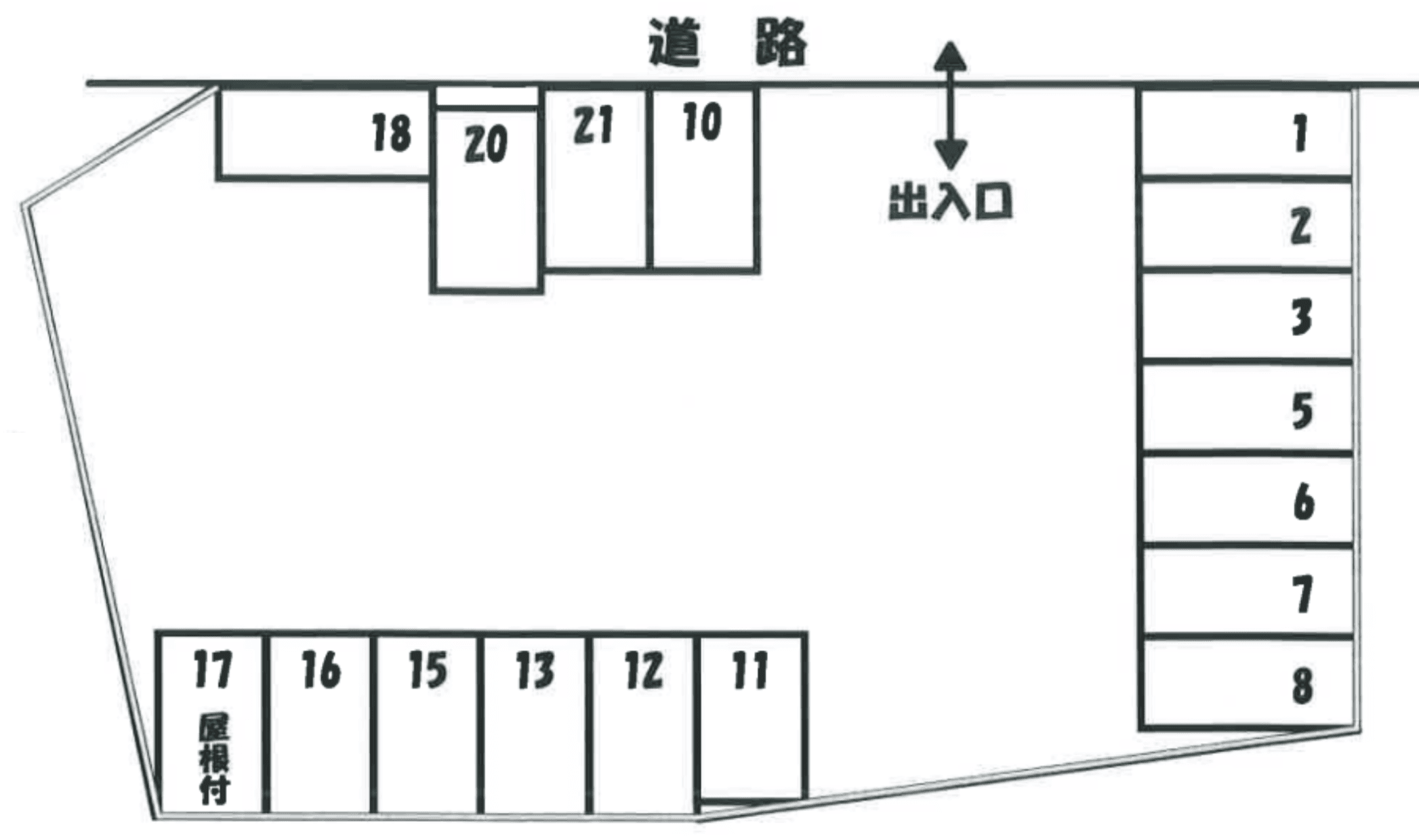 Ｔ・Ｉ駐車場の駐車配置図