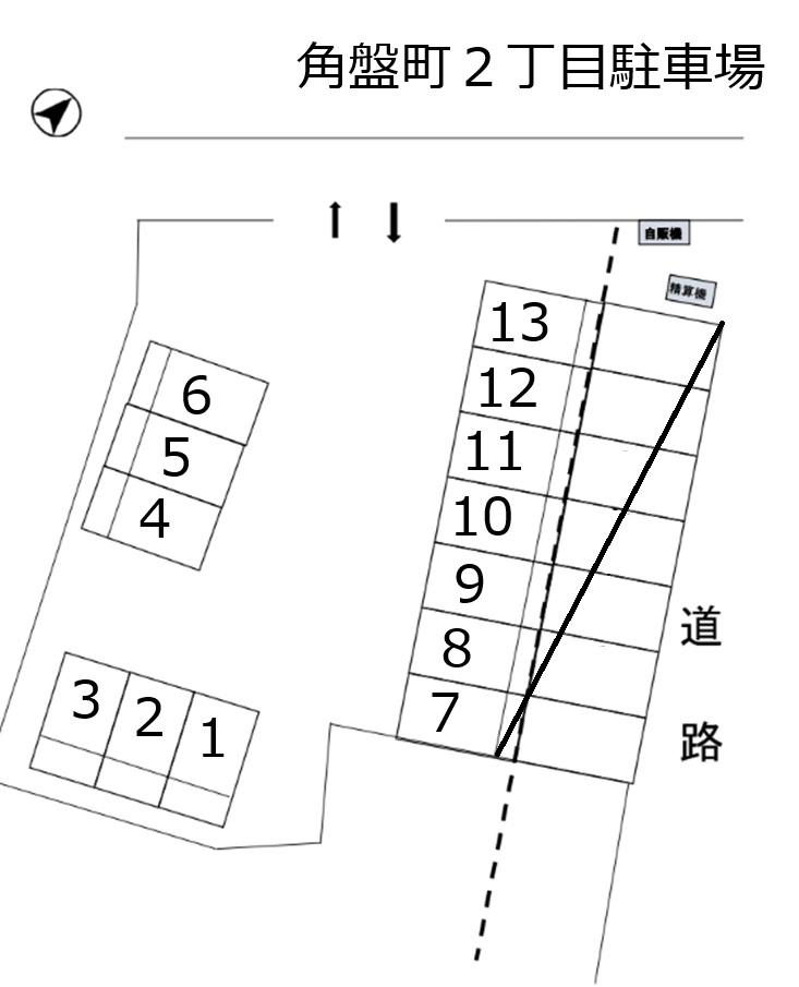 角盤町２丁目駐車場の駐車配置図