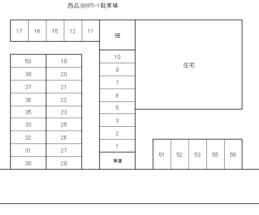 西品治865-1駐車場の駐車配置図