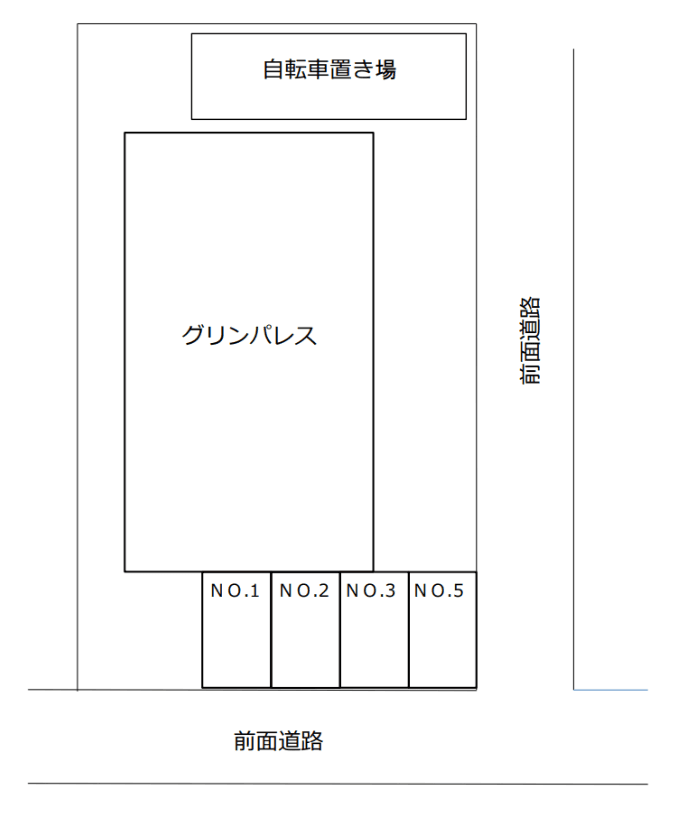 グリンパレス月極敷地内駐車場の駐車配置図