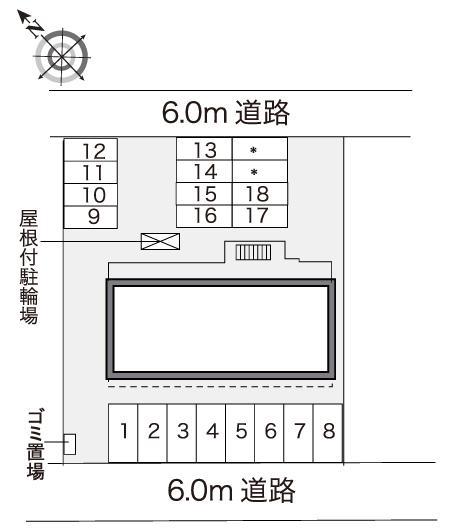 パークハイツ　Ａ(41529)　敷地外駐車場の駐車配置図