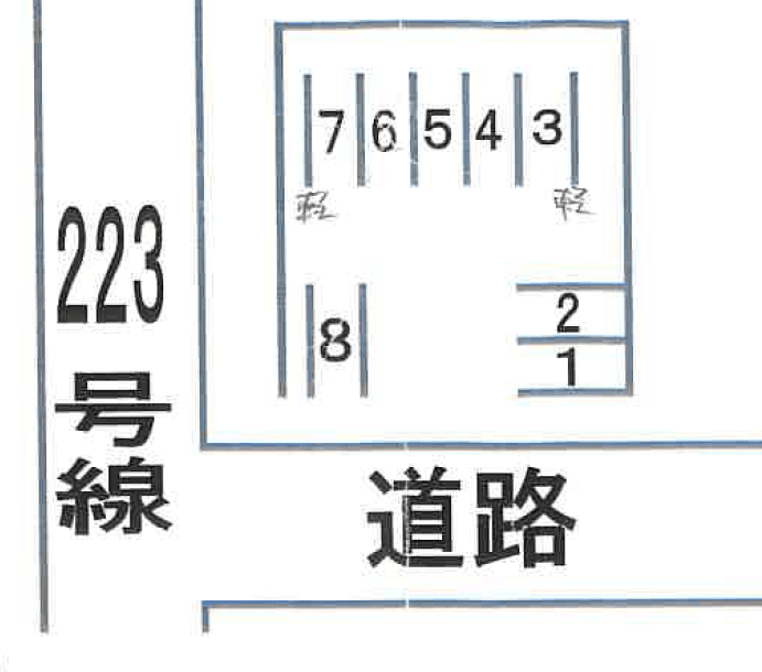 笹森　砂子駐車場の駐車配置図