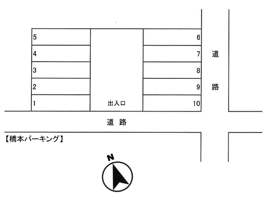 橋本パーキングの駐車配置図