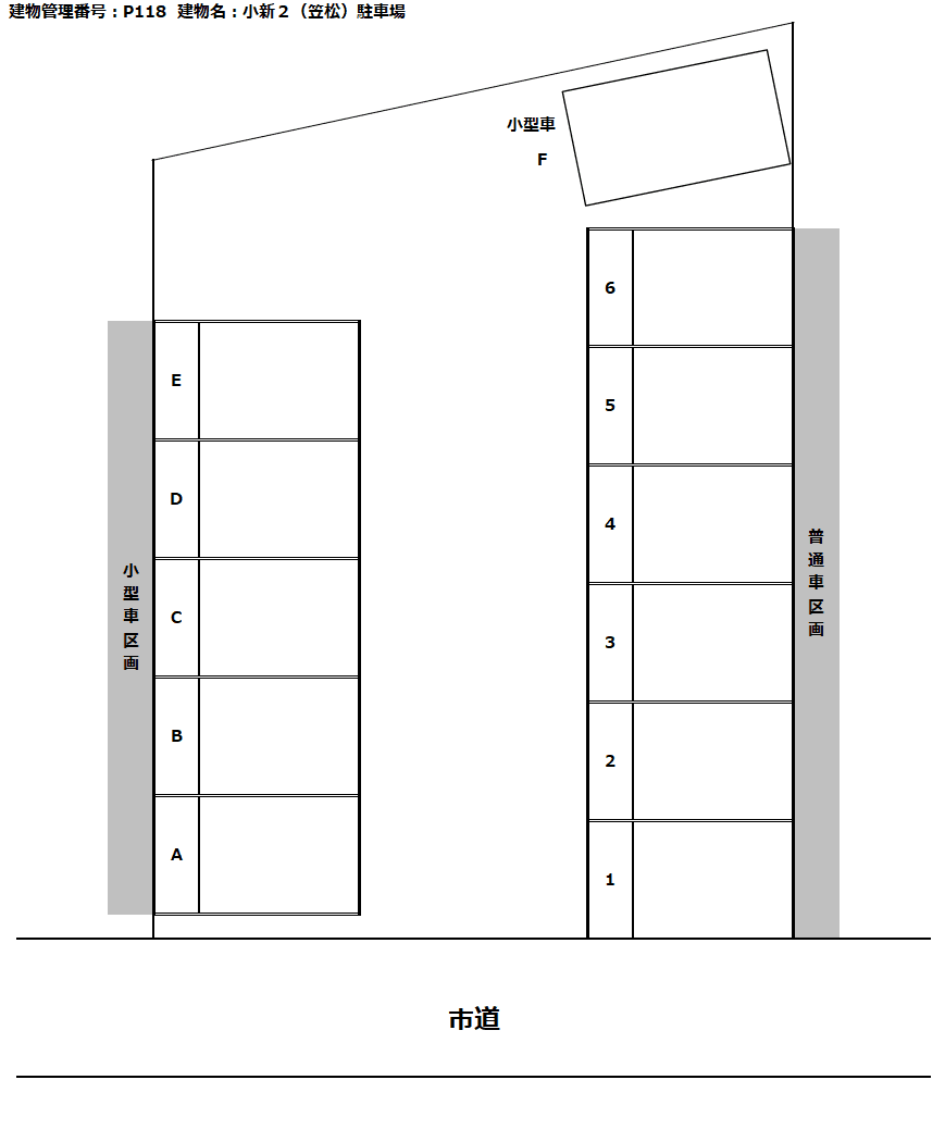 小新２（笠松）駐車場の駐車配置図