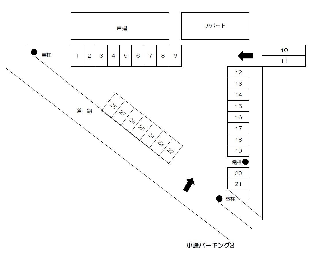 小峰パーキング３の駐車配置図