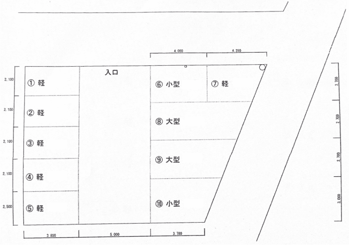 真栄里第二パーキングの駐車配置図