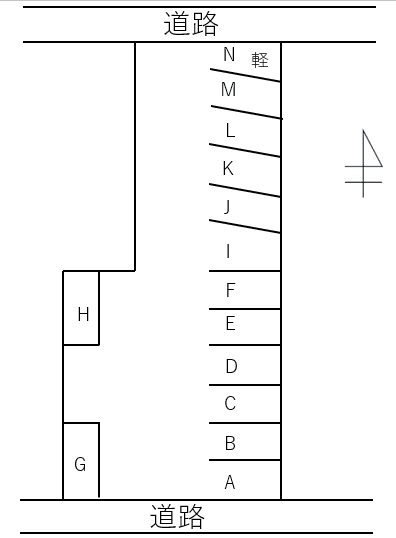 083荒子１丁目の駐車配置図