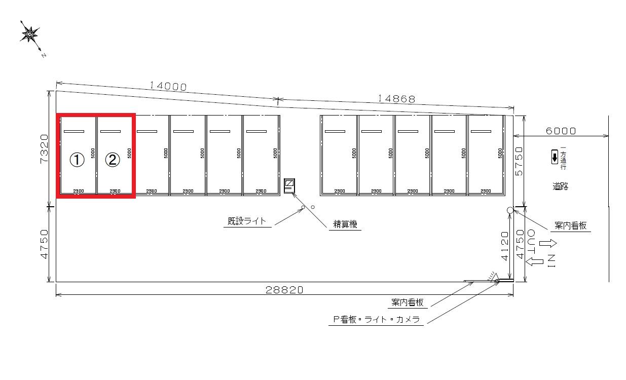 エコロパーク 南江口3丁目第1の駐車配置図