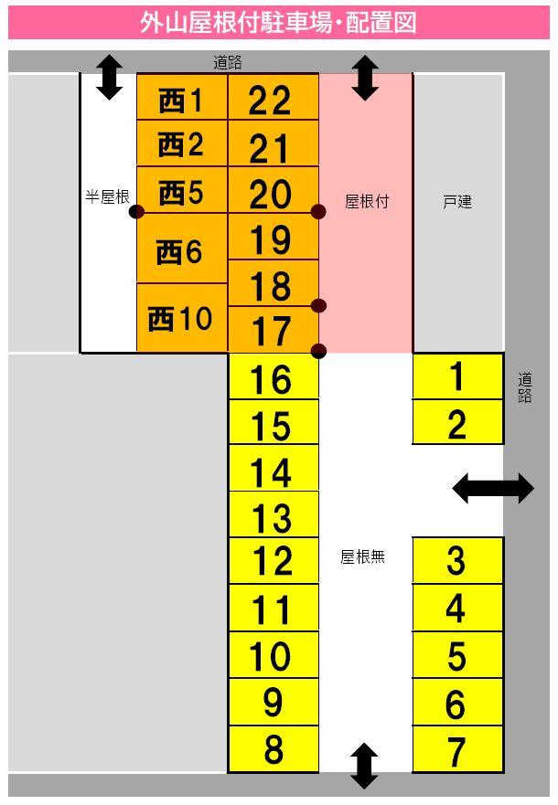 外山月極駐車場の駐車配置図